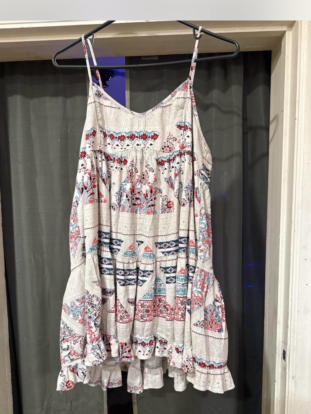 American Eagle Bohemian Style Tiered Spaghetti-Strap Dress